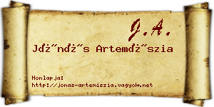 Jónás Artemíszia névjegykártya